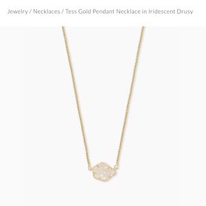 Kendra Scott- gold necklace and white drusy stone